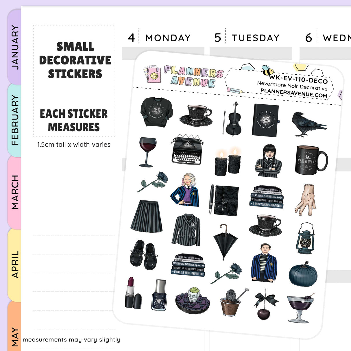 Nevermore Small Decorative Planner Sticker