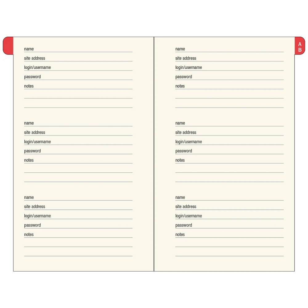 Mushroom Internet Address & Password Logbook