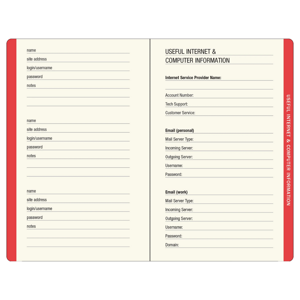 Mushroom Internet Address & Password Logbook