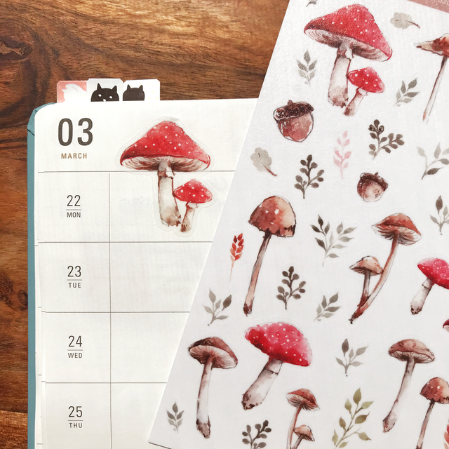 Mushroom Washi Paper Stickers by Cherry Rabbit