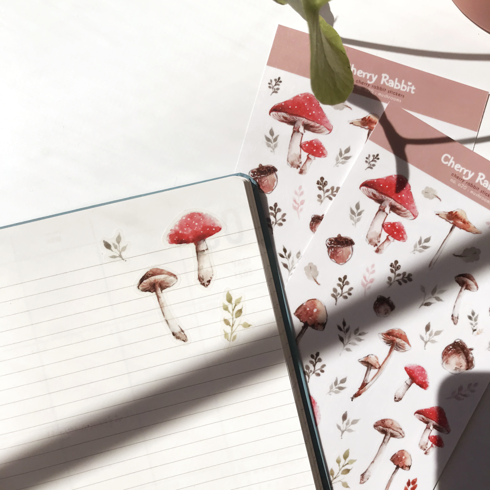 Mushroom Washi Paper Stickers by Cherry Rabbit