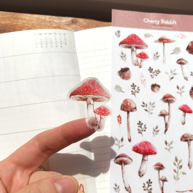 Mushroom Washi Paper Stickers by Cherry Rabbit