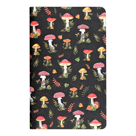 Black Mushrooms Mini Notebook