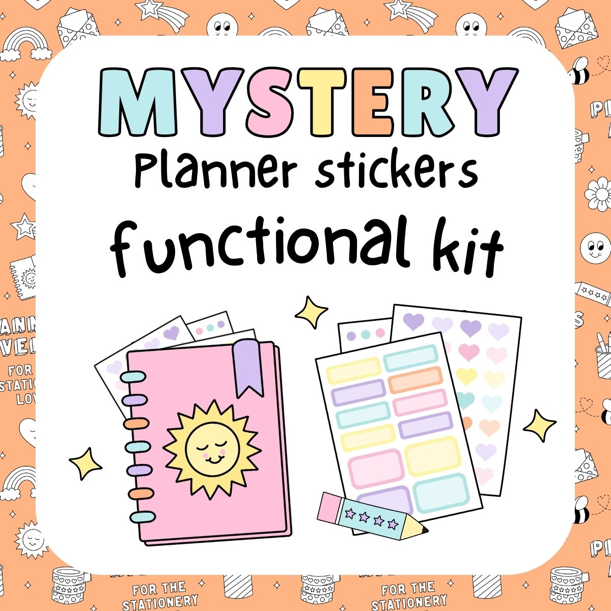 Cute Functional Planner Stickers, A5 Size