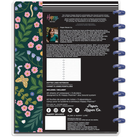 Happy Planner Midnight Meadow Classic Notebook - Lined