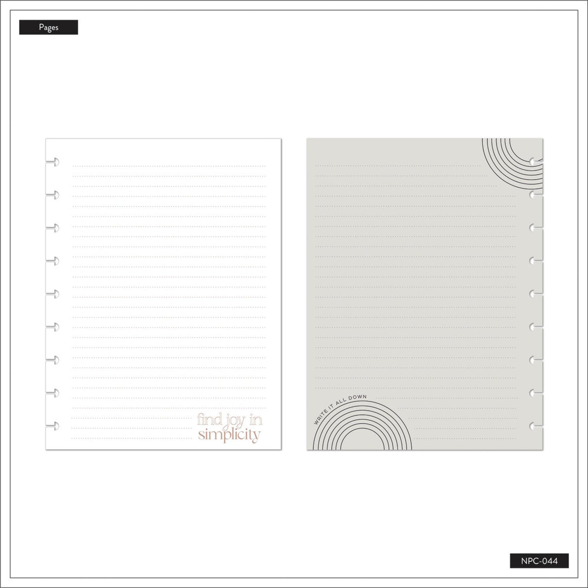 Happy Planner Realign Classic Notebook pages
