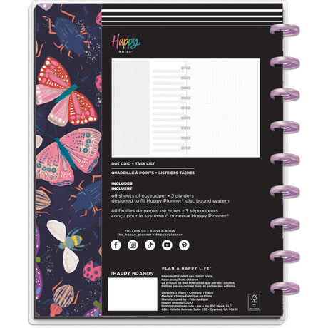 Happy Planner Midnight Botanical Classic Notebook - Dot Grid + Checklist