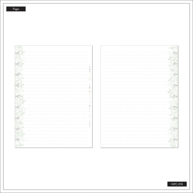 Happy Planner Simple Sprigs Classic Notebook - Lined