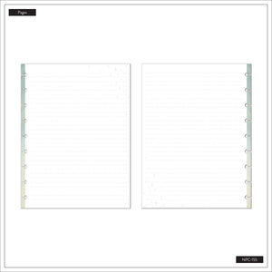 Starlit Glow dotted-lined pages with disc punch slots and subtle dot accents