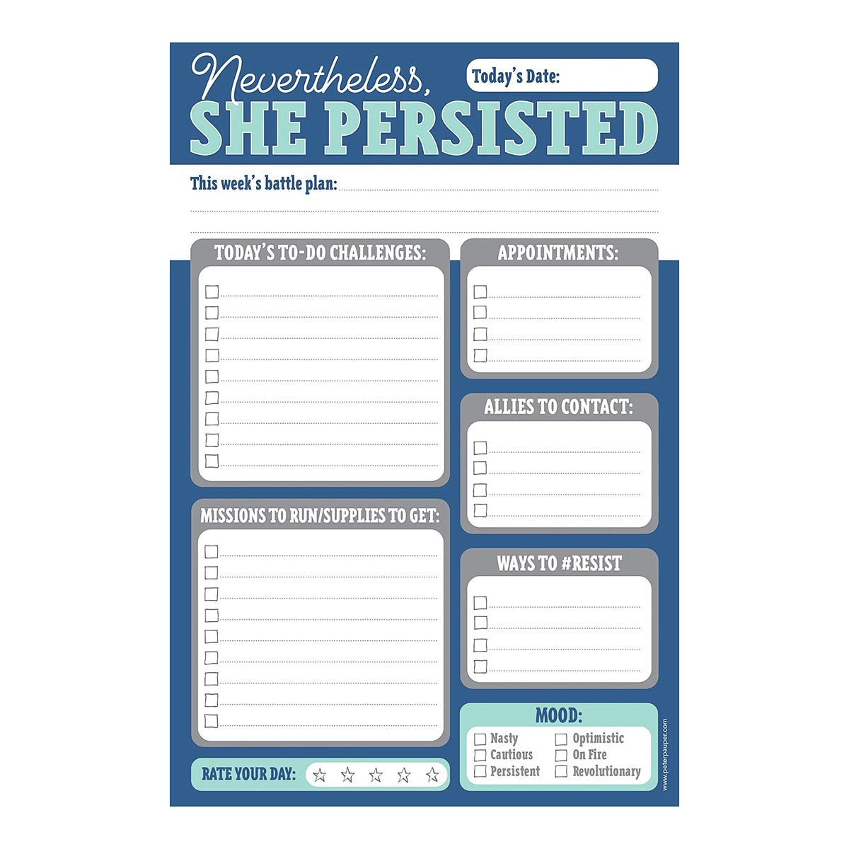 She H Notepad Nevertheless She Persisted Note Pad