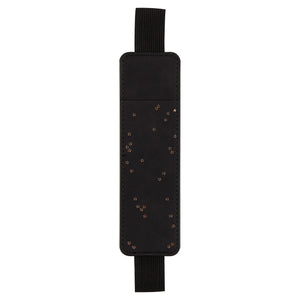 Happy Planner Dainty Neutrals Vegan Leather Slim Pen Holder  Black with star-like patterns on a white background