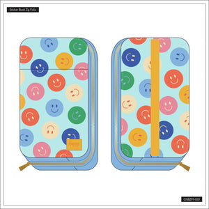 Happy Planner Super Sticker Book Zip Folio front back designs