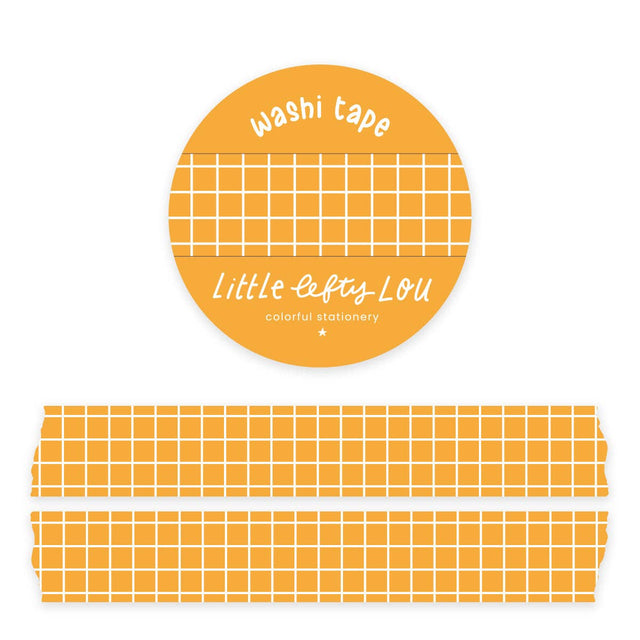 Ochre Yellow Grid Washi Tape by Little Lefty Lou