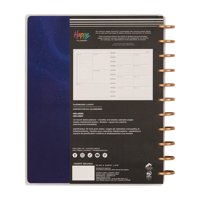 Happy Planner Starcrossed Big 18-Month Dated 2025-2026 - Dashboard