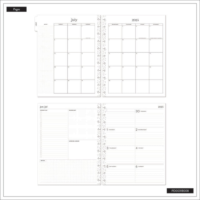 *IMPERFECT* Happy Planner Krafted Florals Big 18-Month Dated 2025-2026 - Dashboard