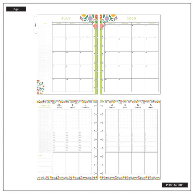 Happy Planner Bloom & Glow Classic 18-Month Dated 2025-2026 - Checklist