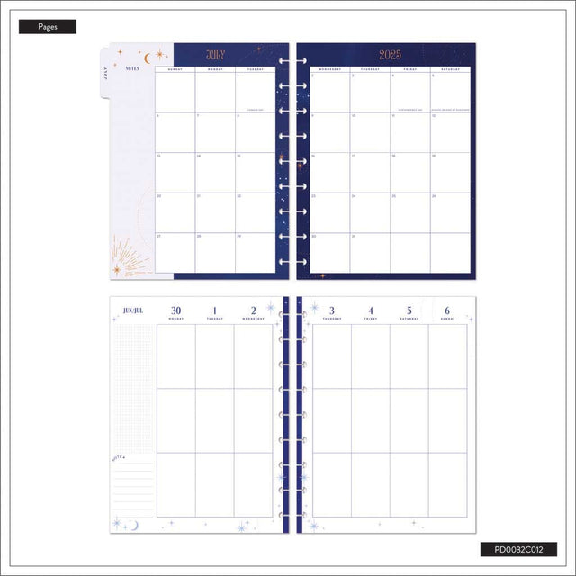 Happy Planner Starcrossed Classic 18-Month Dated 2025-2026 - Vertical