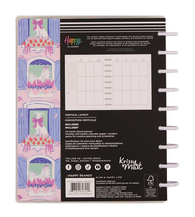 Happy Planner PawsItive Year Classic 18-Month Dated 2025-2026 - Vertical
