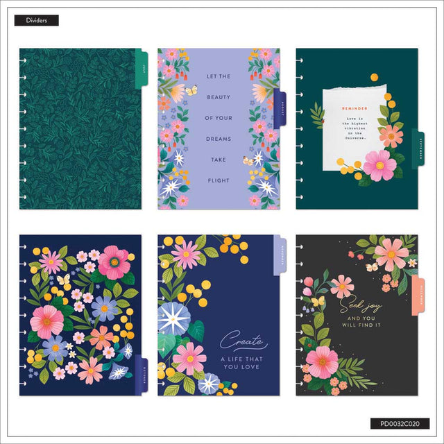 *IMPERFECT* Happy Planner Midnight Meadow Classic 18-Month Dated 2025-2026 - Vertical