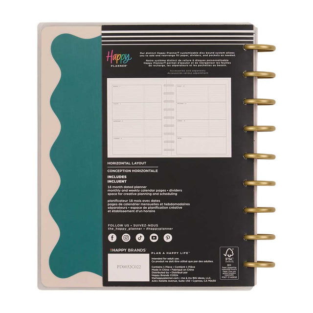 Happy Planner In The Moment Classic 18-Month Dated 2025-2026 - Horizontal