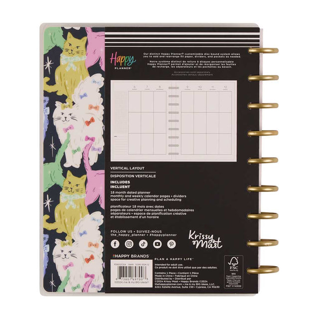 Happy Planner Purrfect Year Classic 18-Month Dated 2025-2026 - Vertical