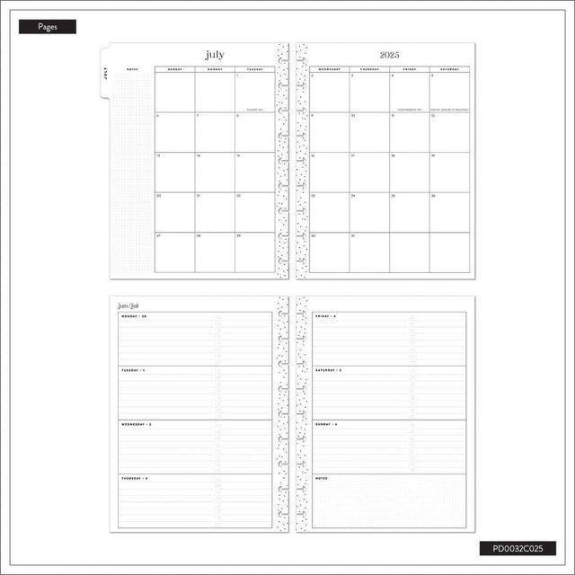 *IMPERFECT* Happy Planner Mystic Blooms Classic 18-Month Dated 2025-2026 - Horizontal