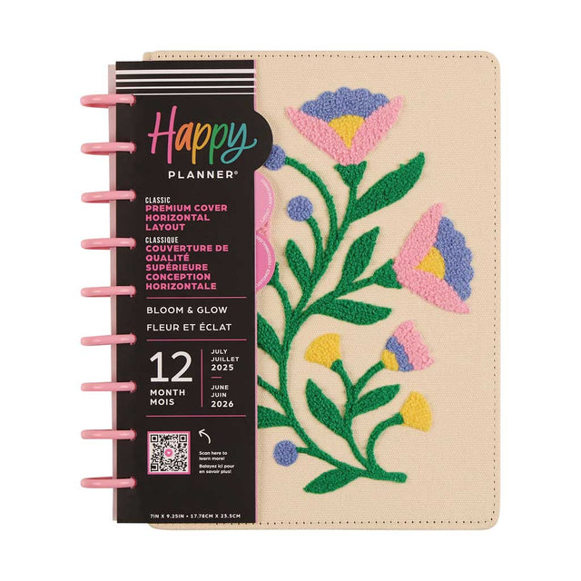 Happy Planner Bloom & Glow Classic 12-Month Dated 2025-2026 - Horizontal
