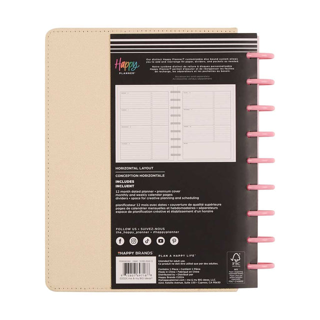 Happy Planner Bloom & Glow Classic 12-Month Dated 2025-2026 - Horizontal