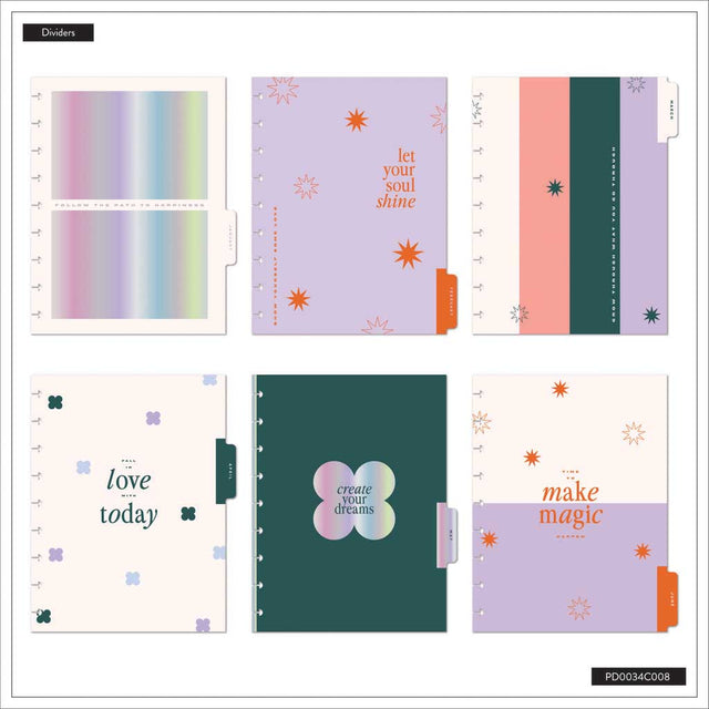 Happy Planner DELUXE Soft Pop Classic 12-Month Dated 2025-2026 - Dashboard Fabric Chenille Embroidery