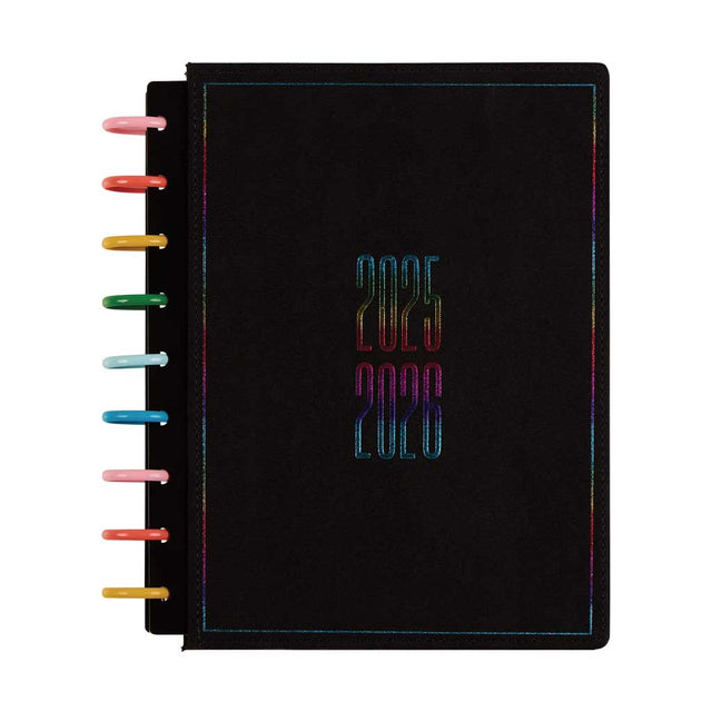 Happy Planner DELUXE Optimistic Outlines Classic 12-Month Dated 2025-2026 - Dashboard Velvet Chenille Embroidery