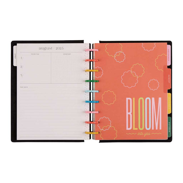 Happy Planner DELUXE Optimistic Outlines Classic 12-Month Dated 2025-2026 - Dashboard Velvet Chenille Embroidery