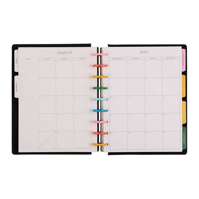 Happy Planner DELUXE Optimistic Outlines Classic 12-Month Dated 2025-2026 - Dashboard Velvet Chenille Embroidery