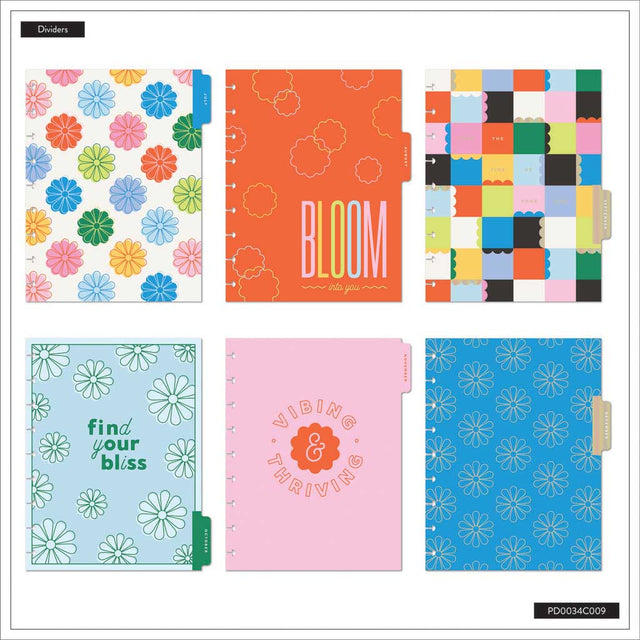 Happy Planner DELUXE Optimistic Outlines Classic 12-Month Dated 2025-2026 - Dashboard Velvet Chenille Embroidery
