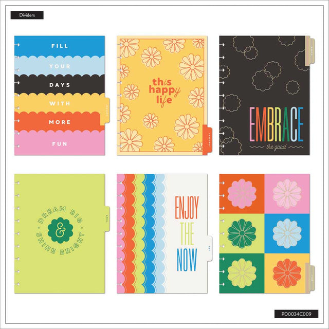 Happy Planner DELUXE Optimistic Outlines Classic 12-Month Dated 2025-2026 - Dashboard Velvet Chenille Embroidery