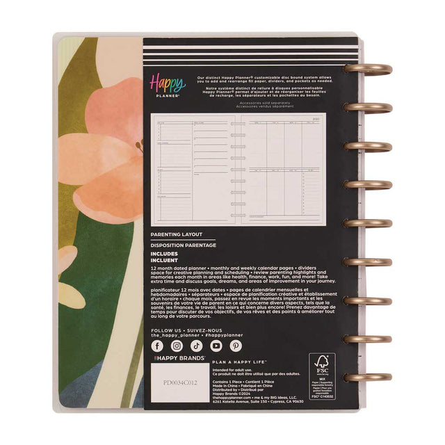 Happy Planner Pastel Canvas Classic 12-Month Dated 2025-2026 - Parenting