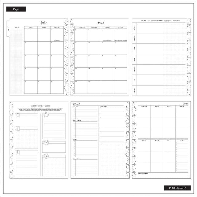 Happy Planner Pastel Canvas Classic 12-Month Dated 2025-2026 - Parenting
