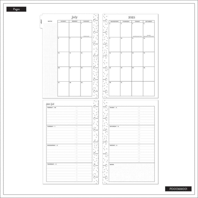 Happy Planner Optimistic Brights Mini  12-Month Dated 2025-2026 - Horizontal