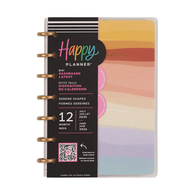 Happy Planner Serene Shapes Mini  12-Month Dated 2025-2026 - Dashboard