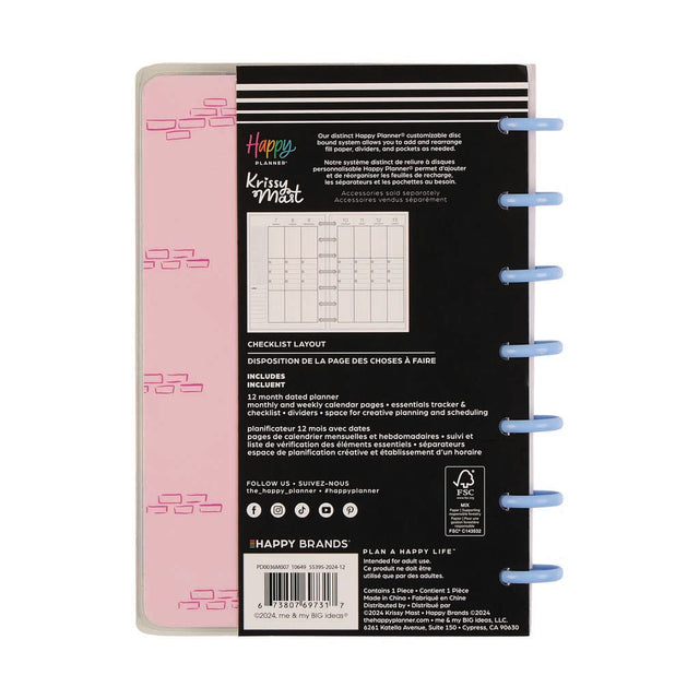 Happy Planner Purrfect Year Mini 12-Month Dated 2025-2026 -  Checklist
