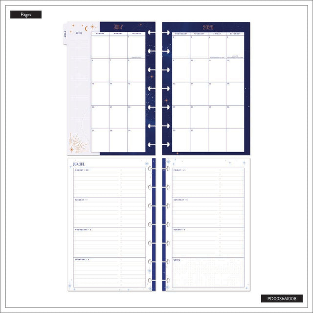 Happy Planner Starcrossed Mini  12-Month Dated 2025-2026  Horizontal