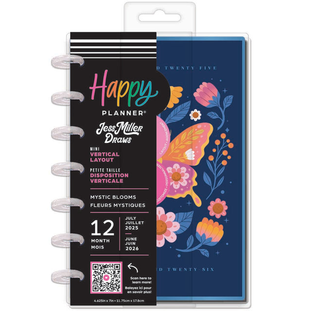 Happy Planner Mystic Blooms Mini  12-Month Dated 2025-2026 - Vertical