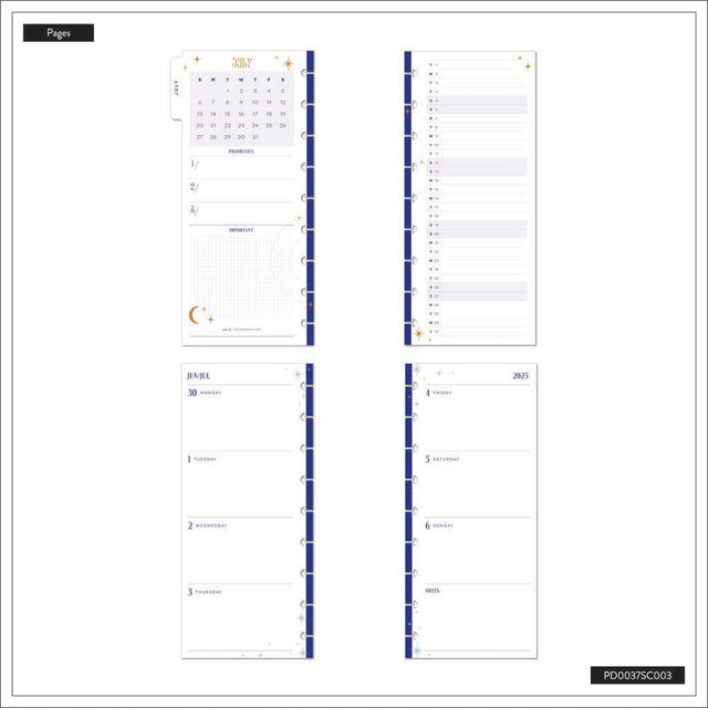 *IMPERFECT* Happy Planner Starcrossed Skinny Classic 12-Month Dated 2025-2026 - Horizontal