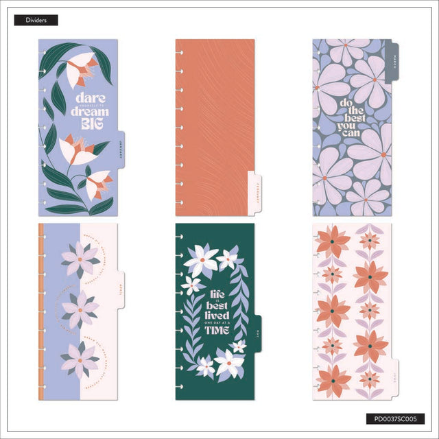 Happy Planner Petals & Plans Skinny Classic 12-Month Dated 2025-2026 - Horizontal