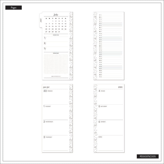 Happy Planner Petals & Plans Skinny Classic 12-Month Dated 2025-2026 - Horizontal
