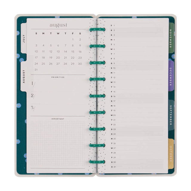 Happy Planner Midnight Meadow Skinny Classic 12-Month Dated 2025-2026 - Horizontal