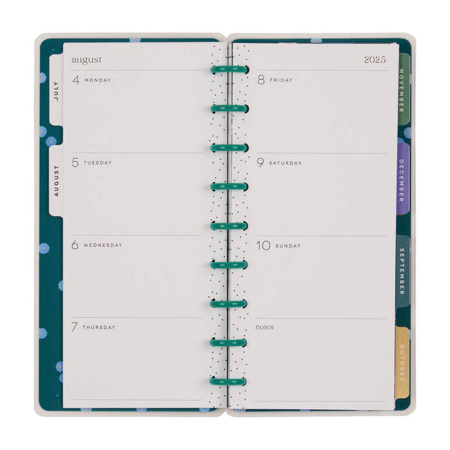 Happy Planner Midnight Meadow Skinny Classic 12-Month Dated 2025-2026 - Horizontal