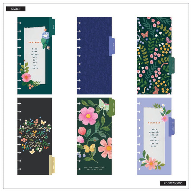 Happy Planner Midnight Meadow Skinny Classic 12-Month Dated 2025-2026 - Horizontal