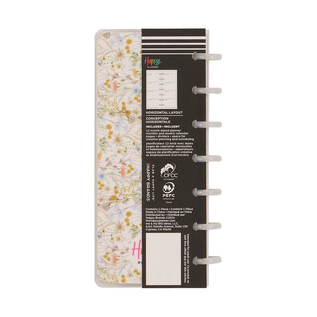Happy Planner Spring Fields Skinny Mini 12-Month Dated 2025-2026 - Horizontal