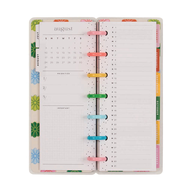 Happy Planner Optimistic Brights Skinny Mini 12-Month Dated 2025-2026 - Horizontal