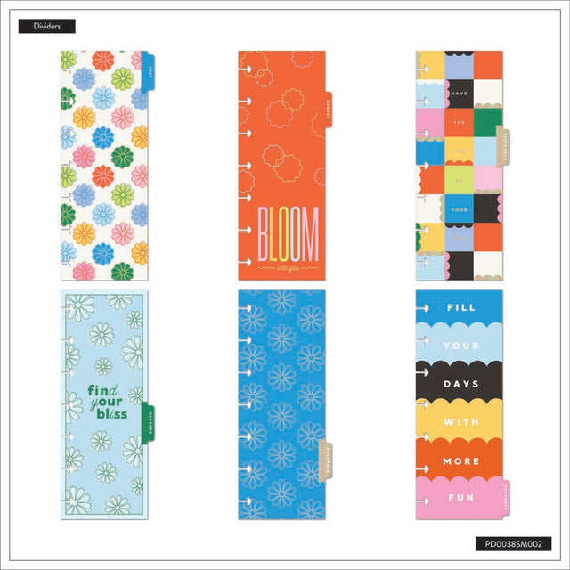 Happy Planner Optimistic Brights Skinny Mini 12-Month Dated 2025-2026 - Horizontal